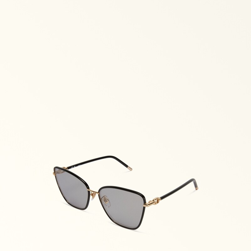 Furla Sunglasses Sfu692 Occhiali Da Sole Nero Nero Metallo + Acetato Donna