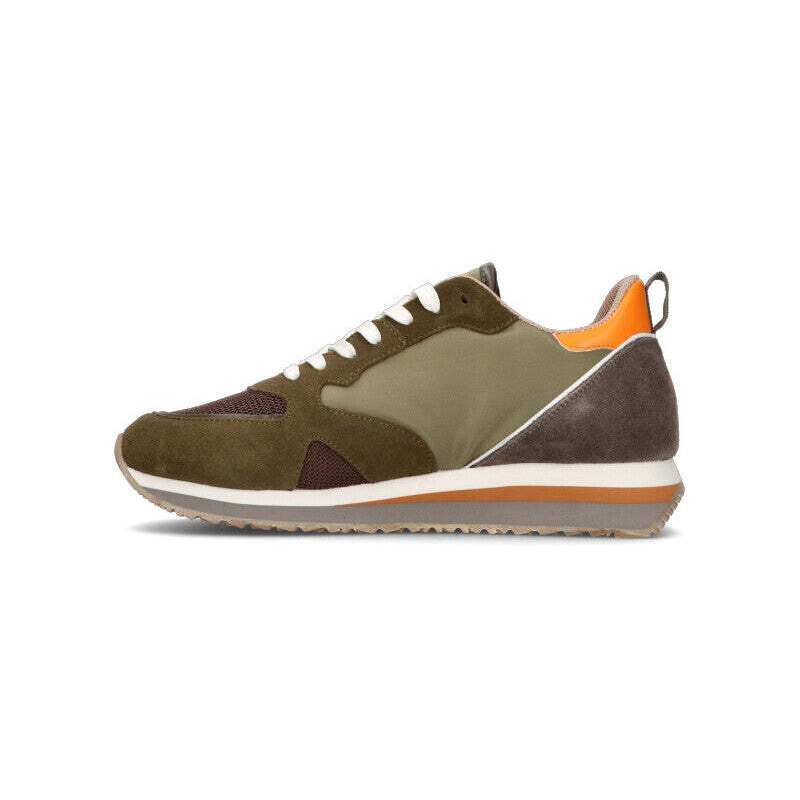 ALBERTO GUARDIANI Sneaker uomo verde/arancione in suede SNEAKERS