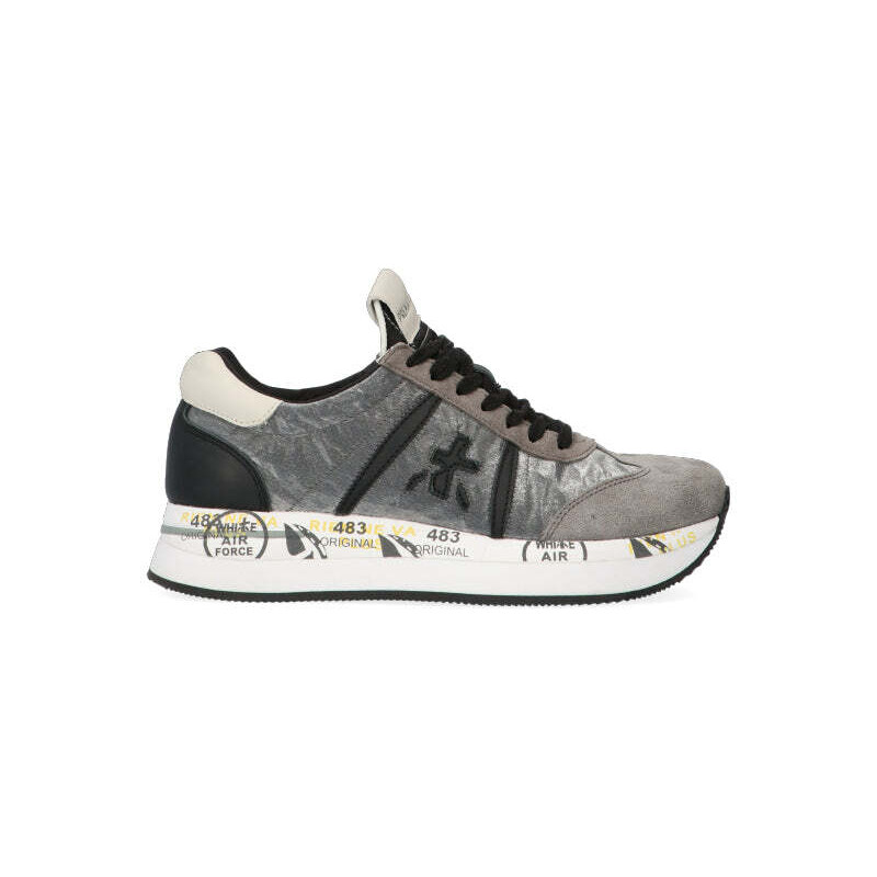 PREMIATA CONNY Sneakers trendy donna argento in suede/tessuto SNEAKERS