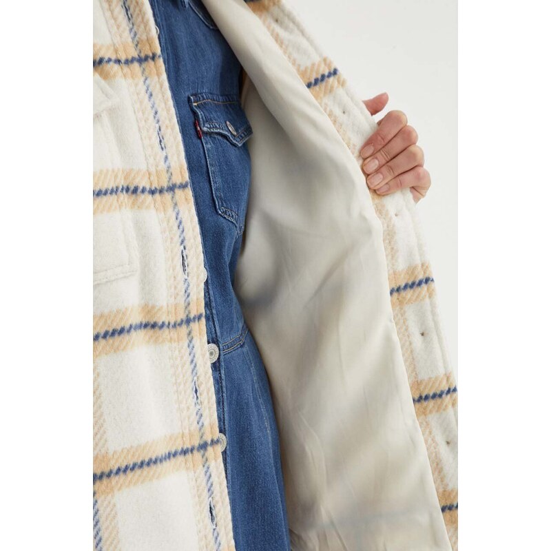 Levi's giacca camicia con aggiunta di cotone colore beige