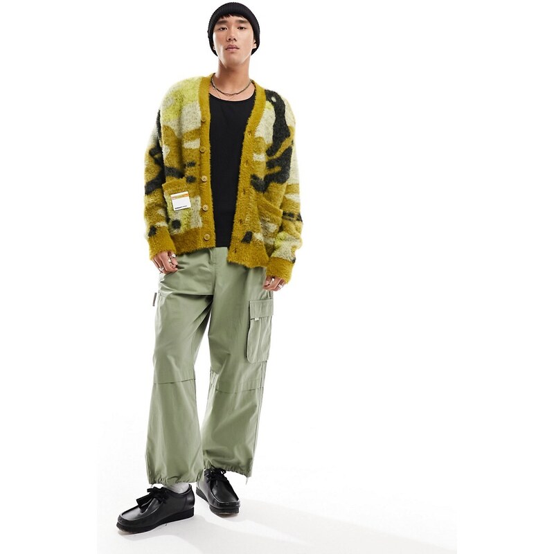 AAPE BY A BATHING APE - Cardigan skate giallo mimetico