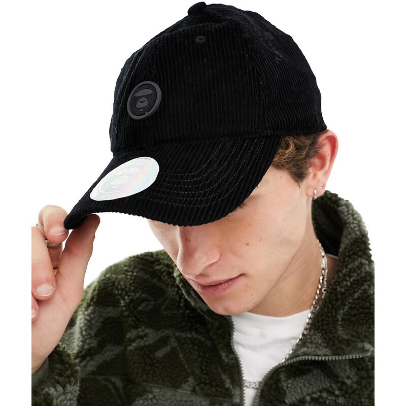 AAPE BY A BATHING APE - Now - Cappellino nero in velluto a coste