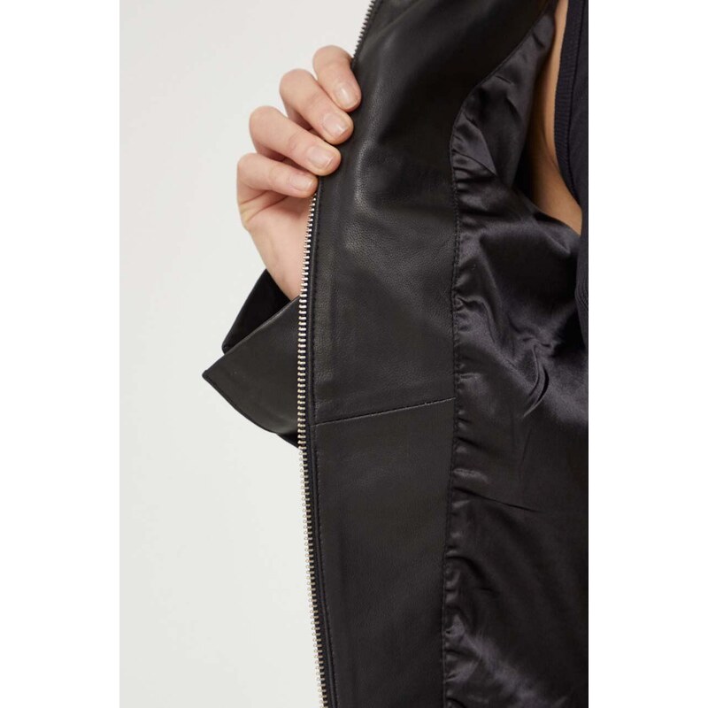 Gestuz giacca in pelle donna colore nero