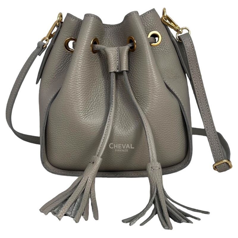 Cheval Firenze Borsa A Spalla Iris, Vera Pelle Made In Italy (Beige