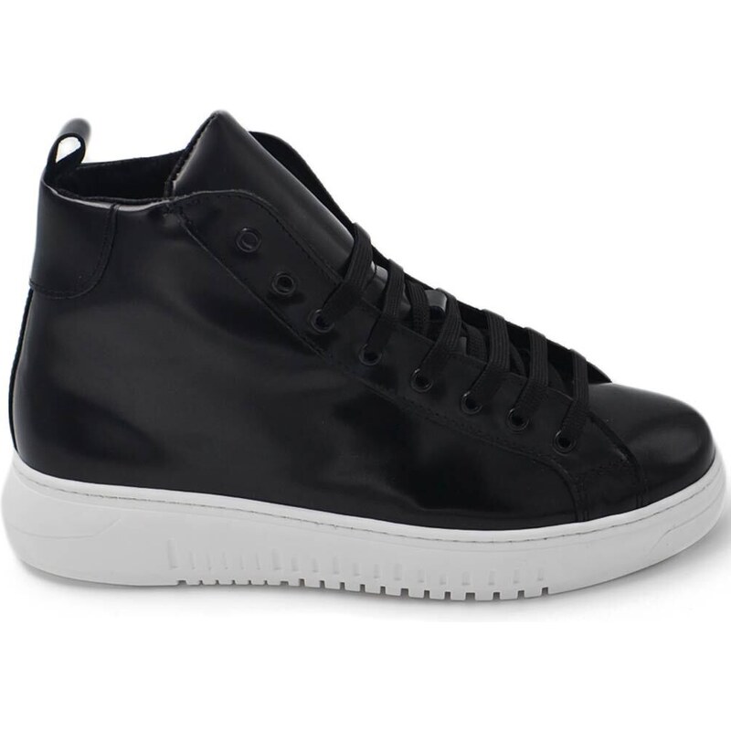 Sneakers Uomo In Vera Pelle Gommata Verde Militare: Stivaletto Artigianale Made In Italy, Suola Army