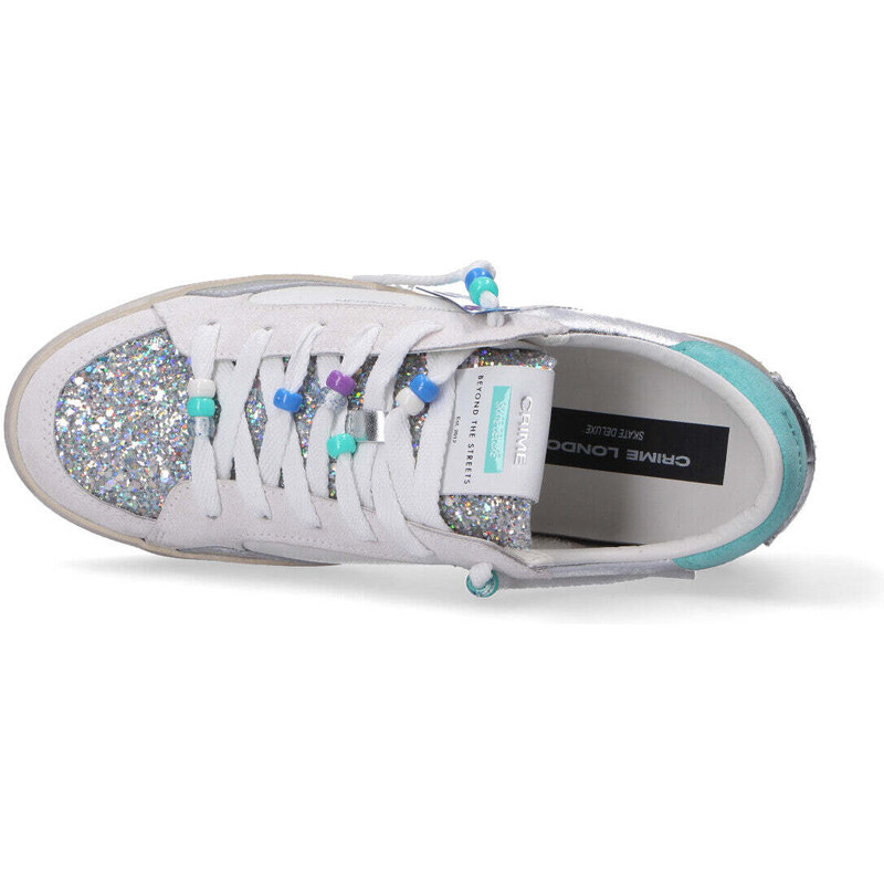 Crime London SK8 Deluxe Azure Charms bianca argent