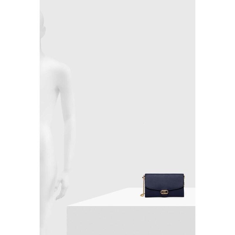 Lauren Ralph Lauren pochette di pelle colore blu navy