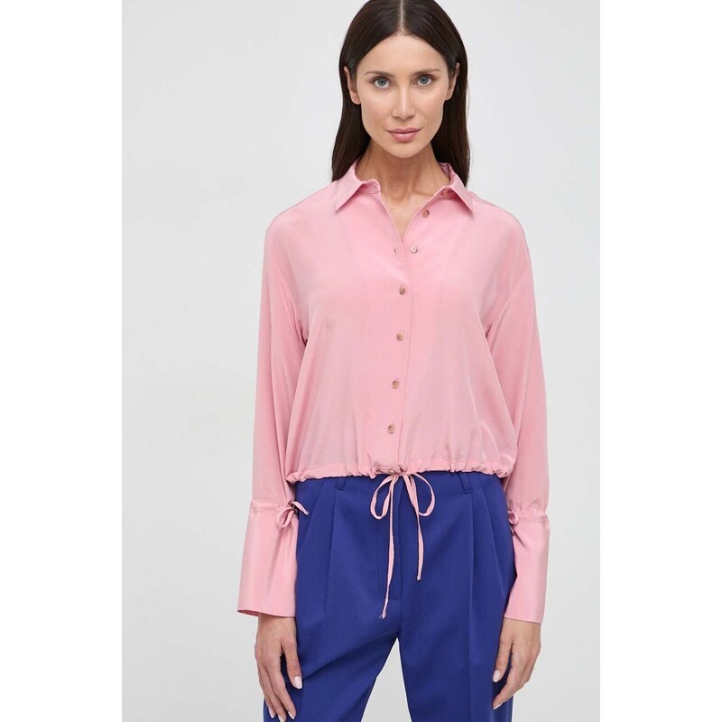 Liviana Conti camicia in seta colore rosa