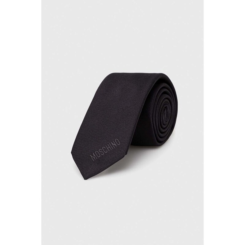 Moschino cravatta in seta colore nero