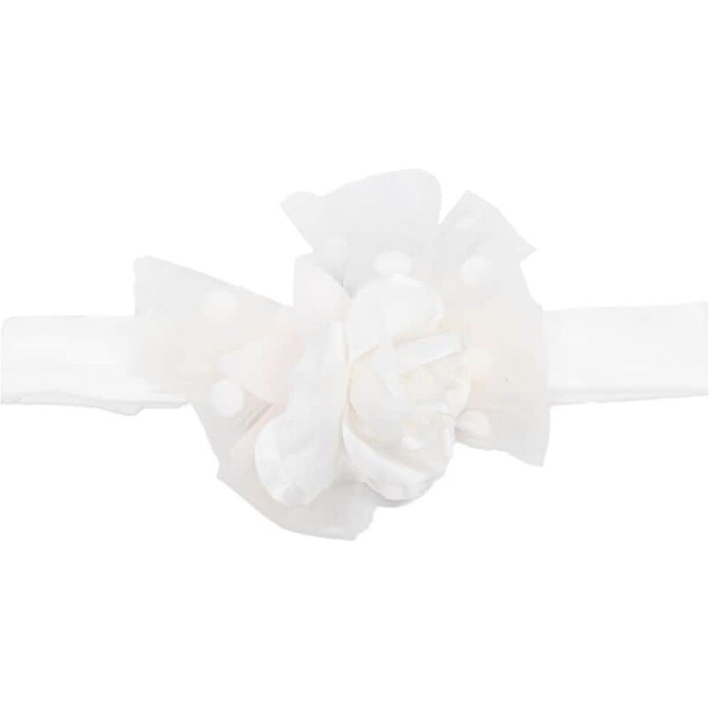 MONNALISA KIDS Fascia bianca neonata bouquet in tulle