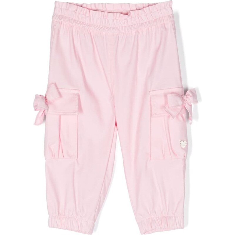 MONNALISA KIDS Pantalone cargo rosa neonata con fiocchi