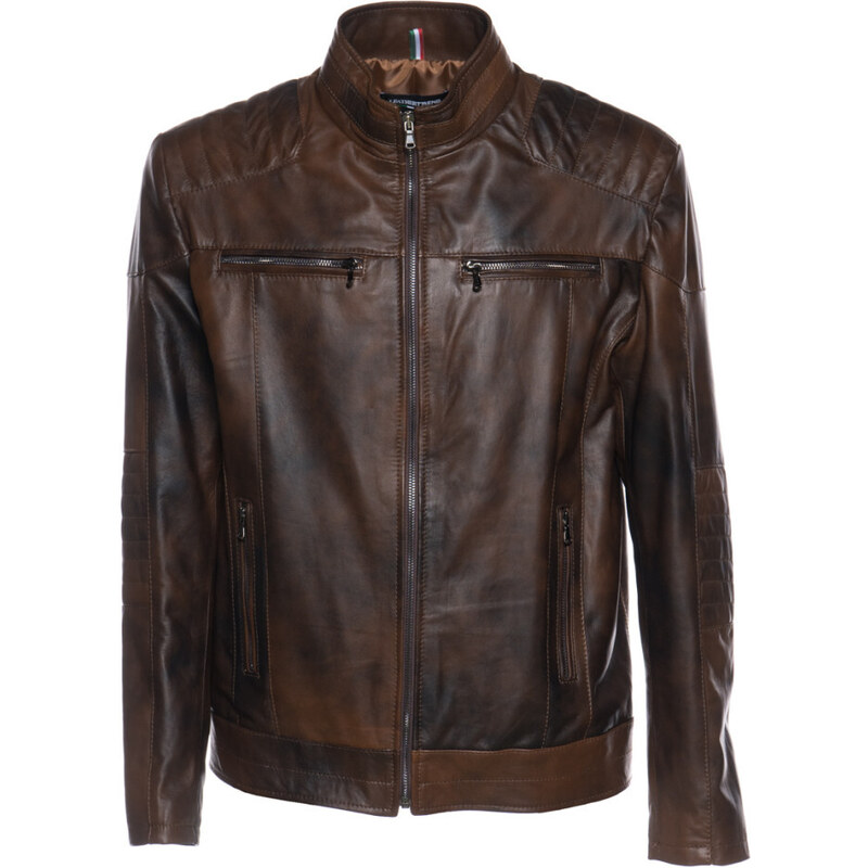 Leather Trend Attila - Biker Uomo Marrone in vera pelle