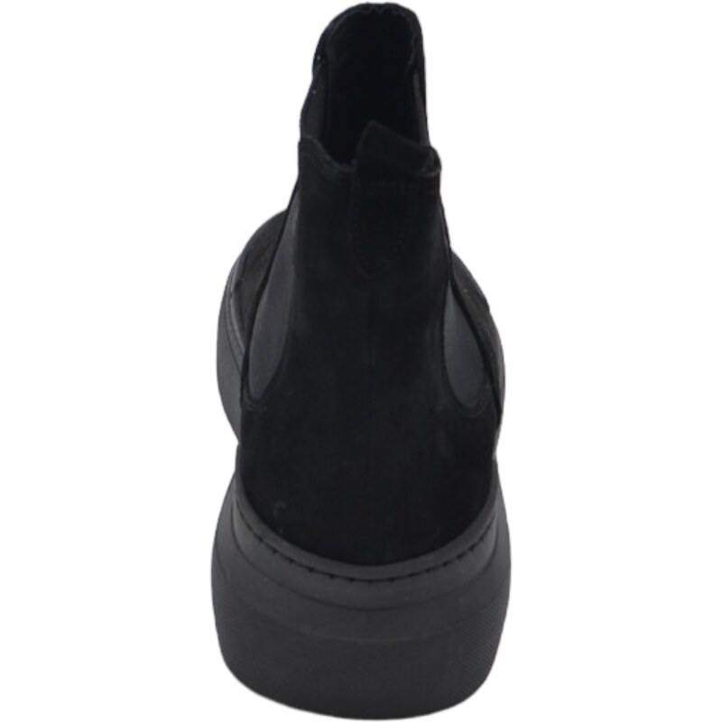 Malu Shoes Beatles uomo stivaletto con elastico in camoscio nero gomma tono su tono sportiva casual made in italy handmade