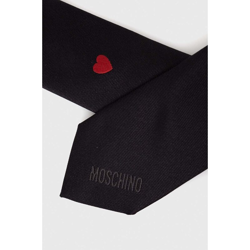Moschino cravatta in seta colore nero
