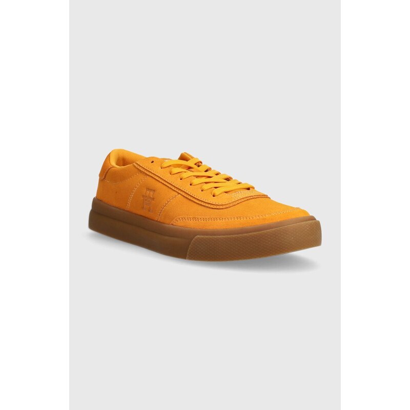 Tommy Hilfiger sneakers in camoscio TH CUPSET SUEDE colore arancione FM0FM04977