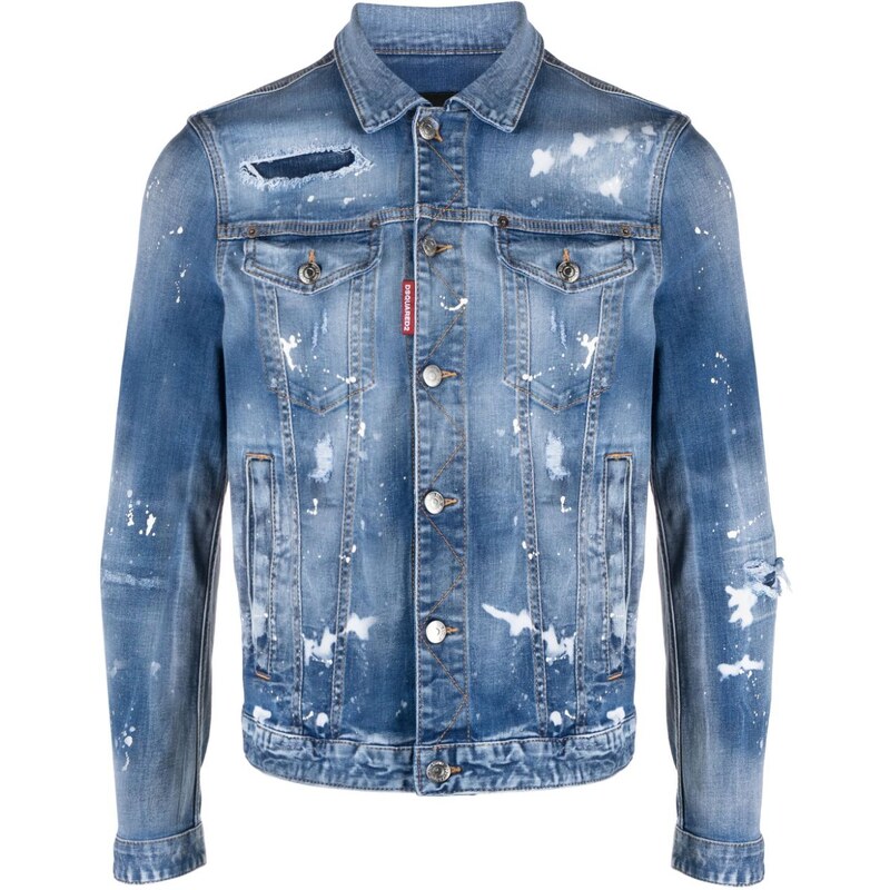 Dsquared2 Giacca denim effetto destroyed