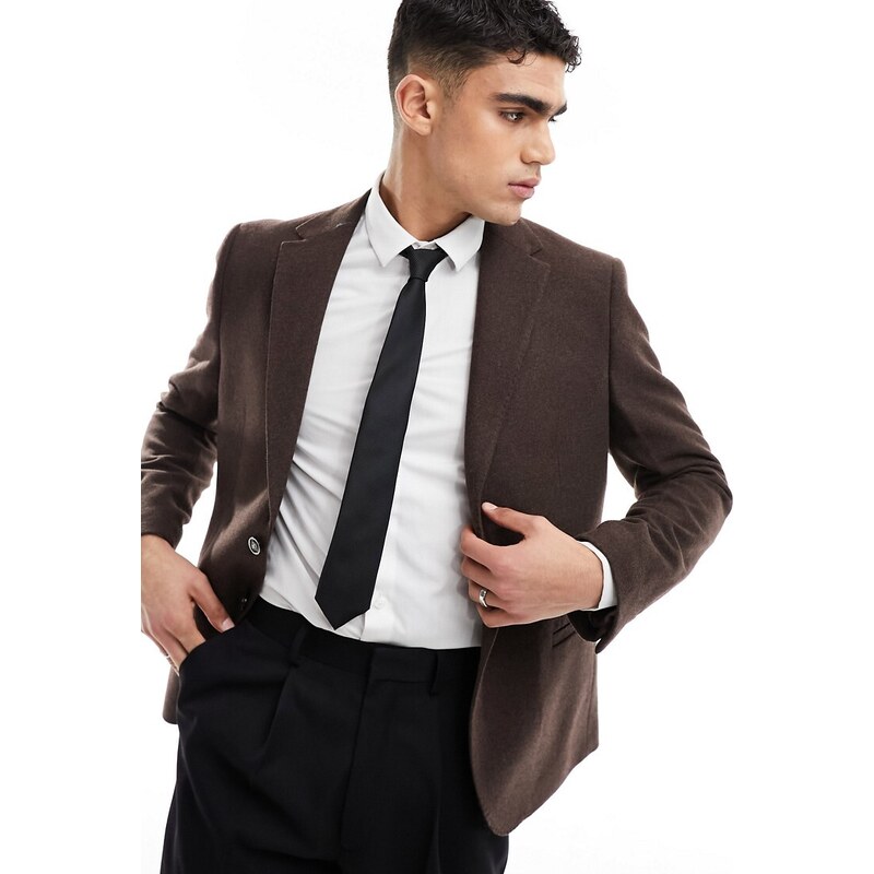 Harry Brown - Giacca da abito marrone in tweed vestibilità comoda