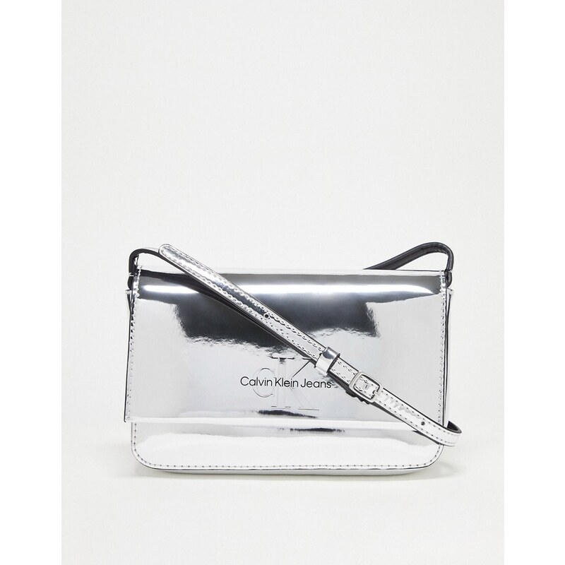 Calvin Klein Jeans - Borsetta porta telefono argento sagomata
