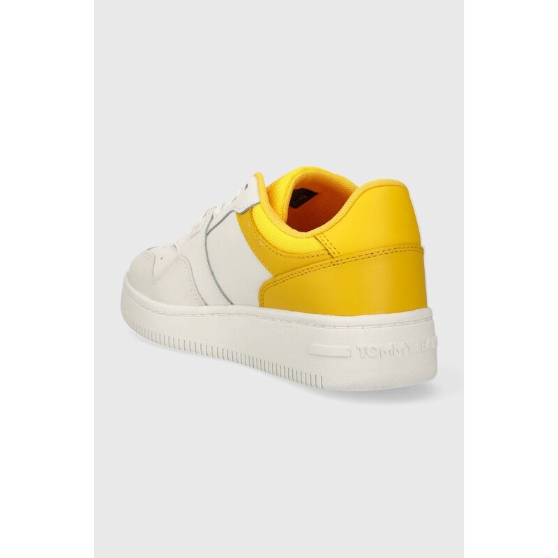 Tommy Jeans sneakers in pelle TJW RETRO BASKET ESS colore giallo EN0EN02505