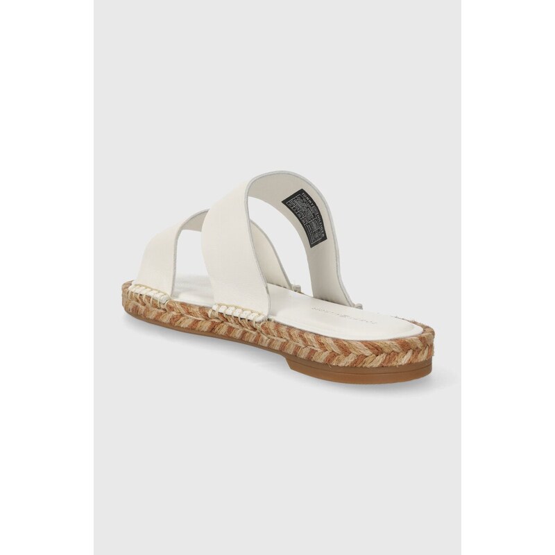 Tommy Hilfiger infradito in pelle TH LEATHER FLAT ESP SANDAL donna colore bianco FW0FW07931