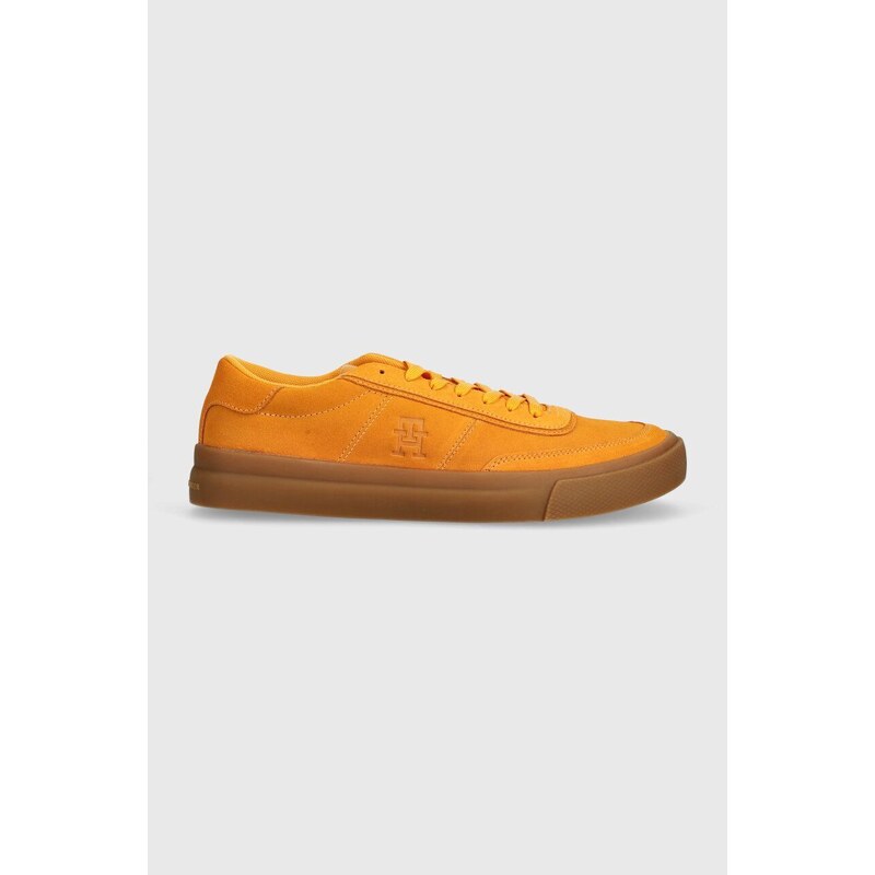 Tommy Hilfiger sneakers in camoscio TH CUPSET SUEDE colore arancione FM0FM04977