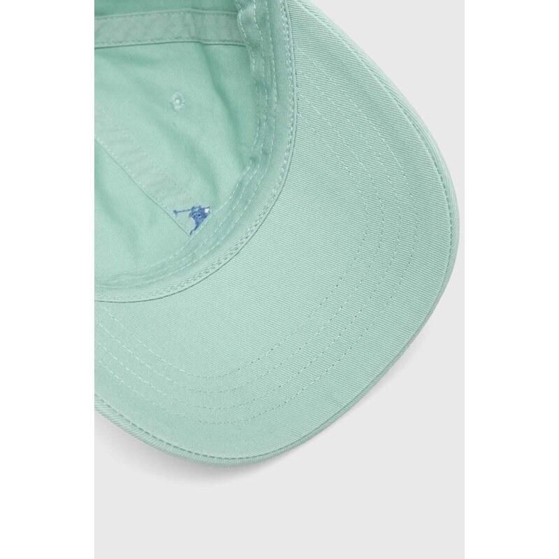 Polo Ralph Lauren berretto da baseball in cotone colore verde con applicazione
