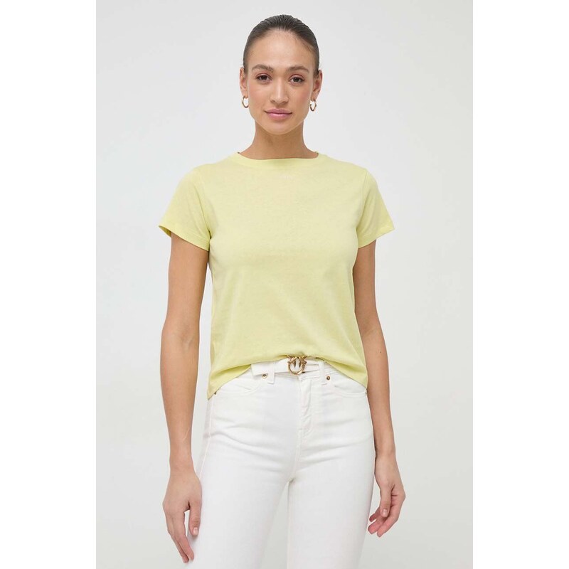 Pinko t-shirt in cotone donna colore giallo