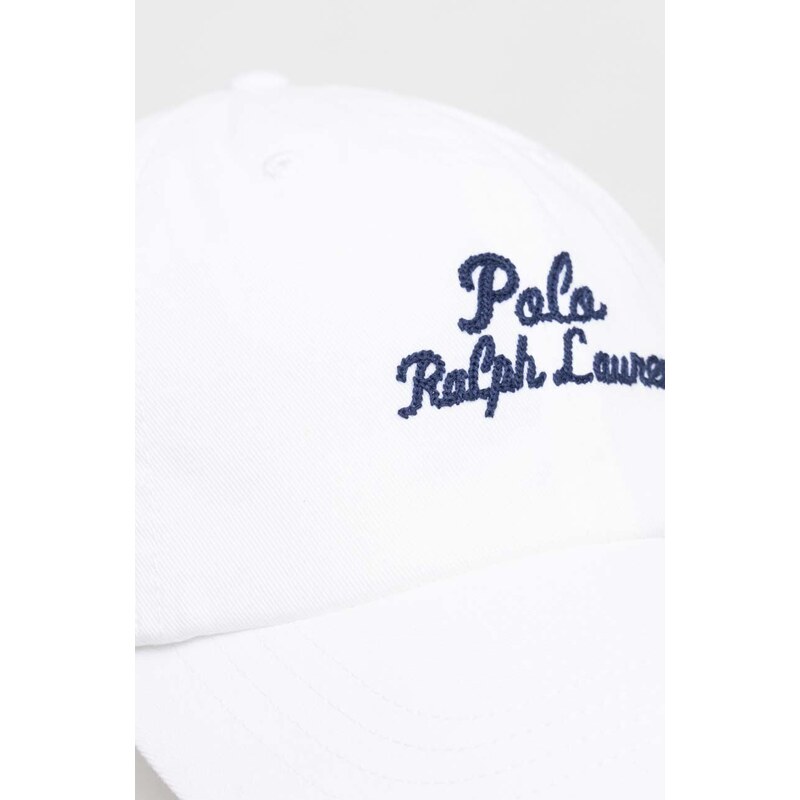 Polo Ralph Lauren berretto da baseball in cotone colore bianco