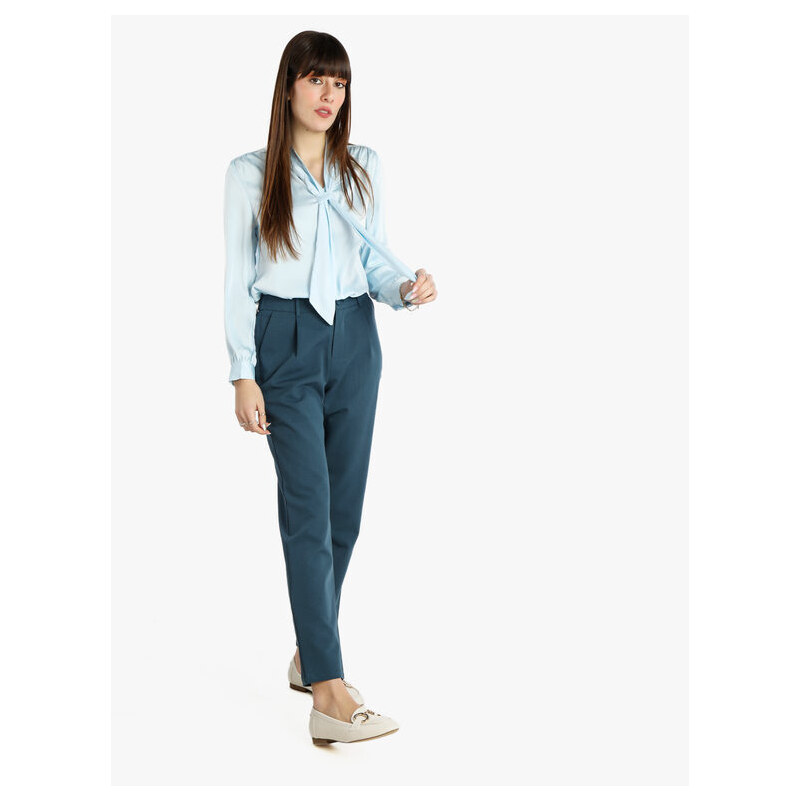 Jmzy Orignal Design Pantaloni Donna a Vita Alta Gamba Dritta Casual Blu Taglia L