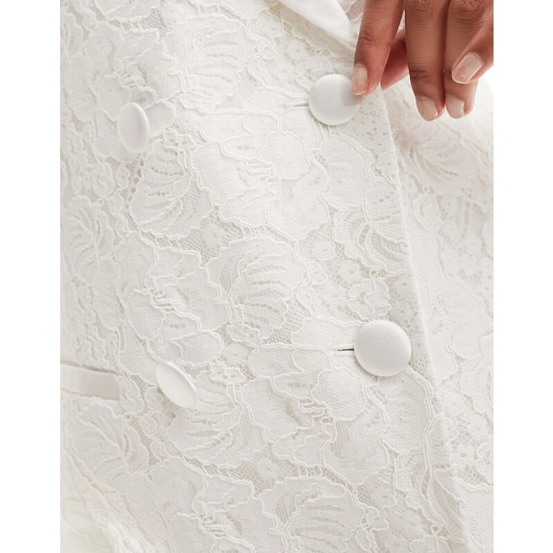 Y.A.S Bridal - Vestito corto da sposa bianco testurizzato in pizzo