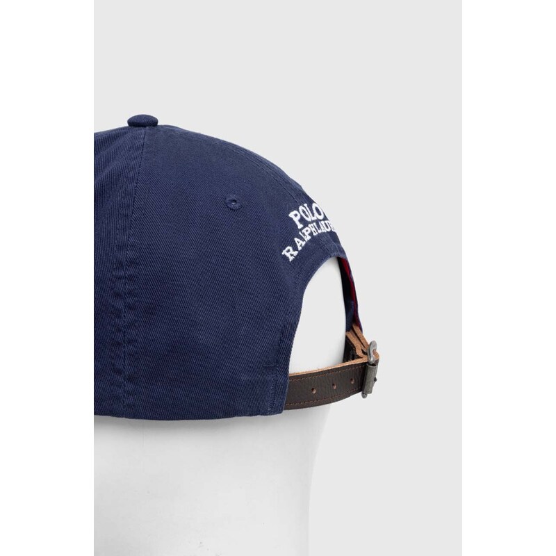 Polo Ralph Lauren berretto da baseball in cotone colore blu navy con applicazione