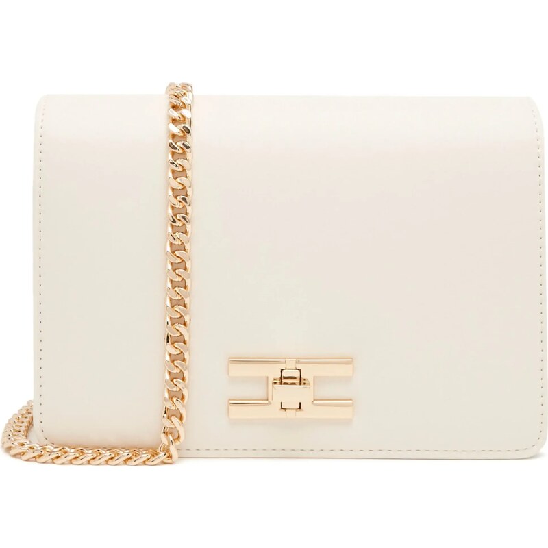 Elisabetta Franchi borsa a tracolla con logo iconico avorio main image 1