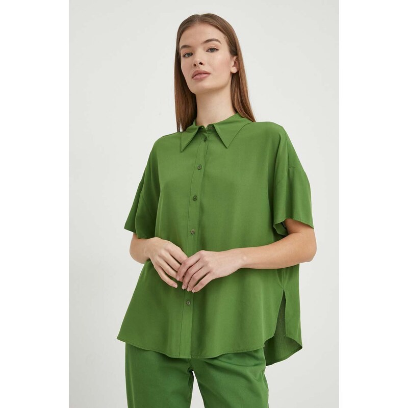 United Colors of Benetton camicia donna colore verde