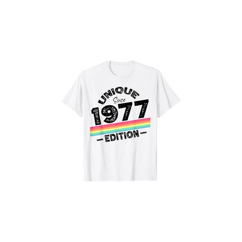 Maglietta Uomo Compleanno Divertente – Made In 1977 – Solo Parti Originali – Tshirt In Cotone 100%, Stampata E Confezionata In Italia – Idea Regalo Per Uomo