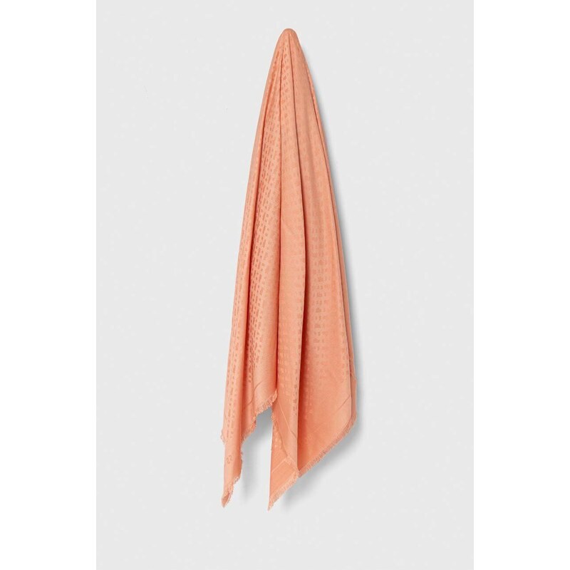BOSS scialle con aggiunta di lana colore arancione