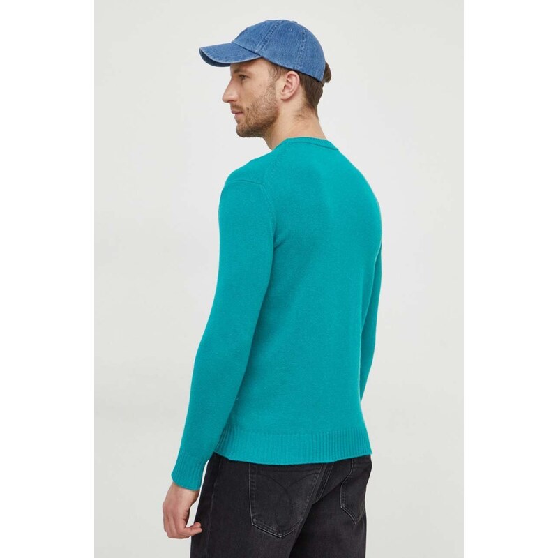 United Colors of Benetton maglione in misto lana uomo colore verde