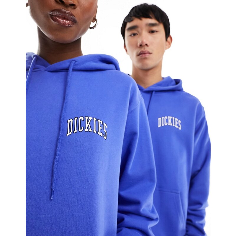 Dickies - Aitkin - Felpa con cappuccio blu reale con logo sul petto