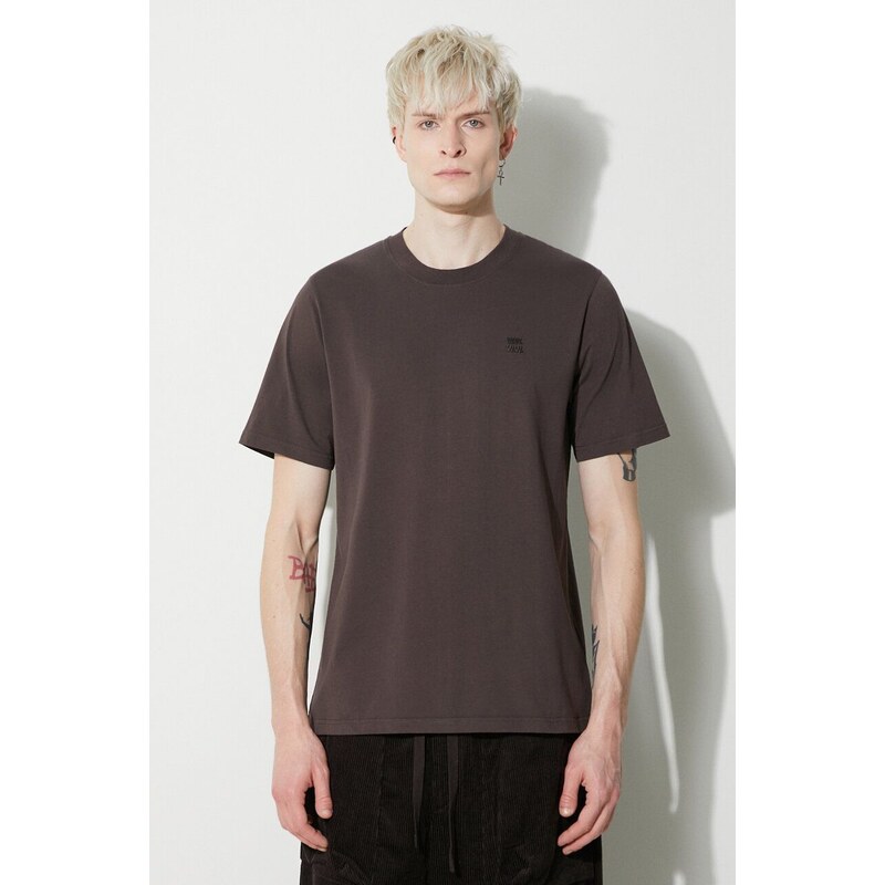 Wood Wood t-shirt in cotone Bobby Double Logo uomo colore marrone 12345701.2512