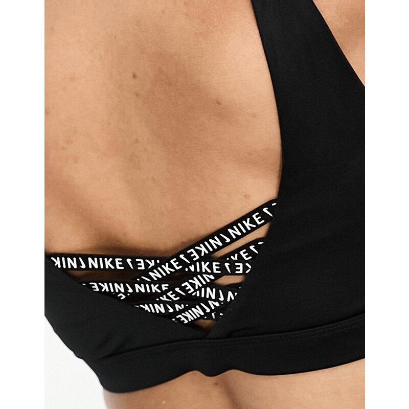 Nike Swimming - Icon Sneakerkini - Top bikini nero con scollo rotondo