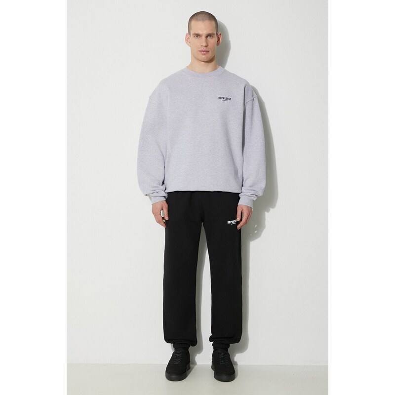 Represent felpa in cotone Owners Club Sweater uomo colore grigio OCM410.302