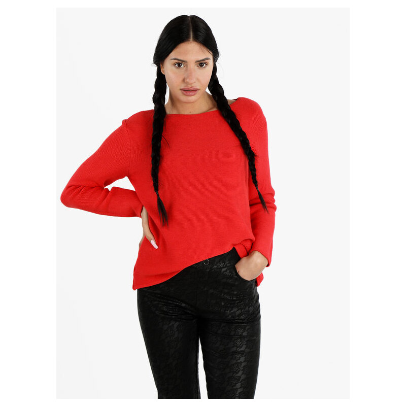 Solada Pullover Da Donna In Maglia Rosso Taglia Unica