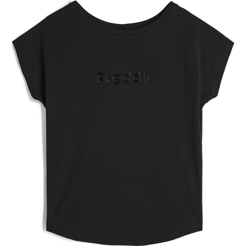 Freddy T-shirt comfort bifronte da donna con perline applicate