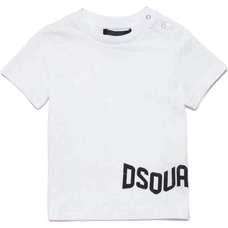 DSQUARED KIDS T-shirt bianca neonato logo giro