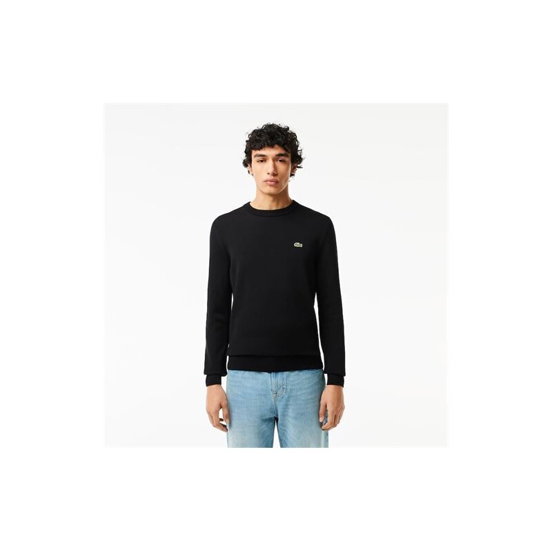 Lacoste maglia uomo con zip in lana nero