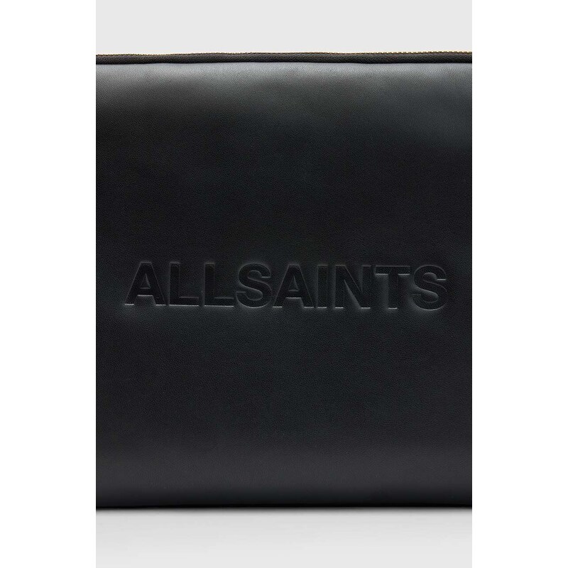 AllSaints custodia per laptop in pelle Saff Lea colore nero