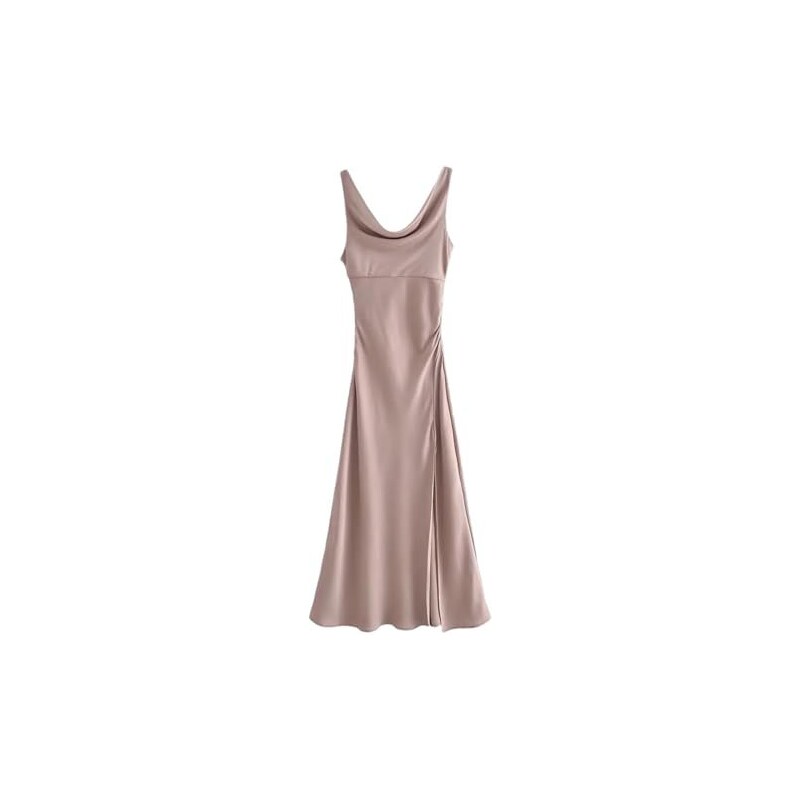 Miss Selfridge - Vestito lungo con spalline sottili nero con scollo
