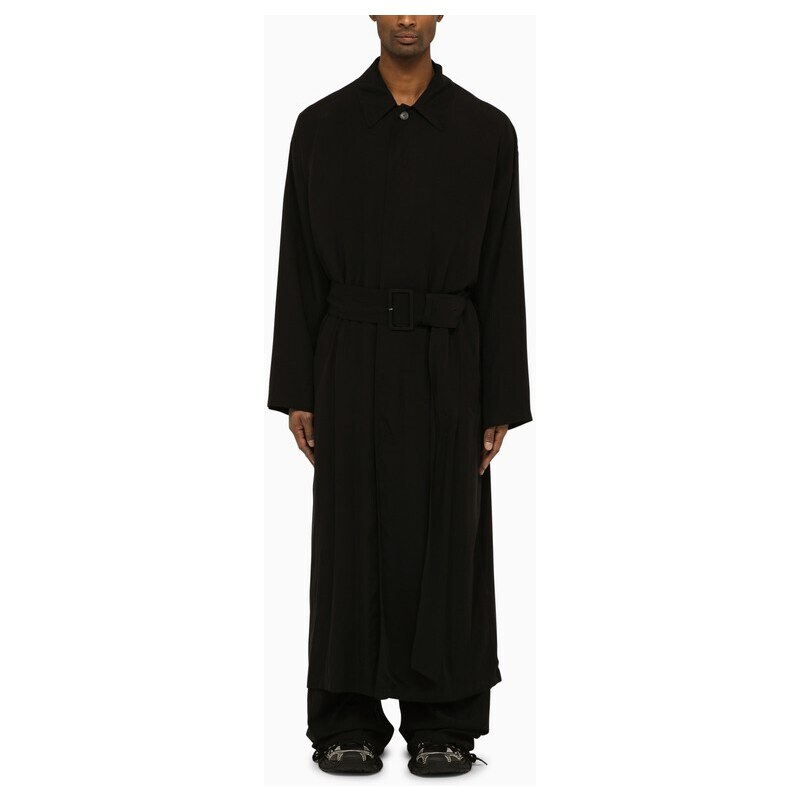 Balenciaga Cappotto monopetto con cintura nero