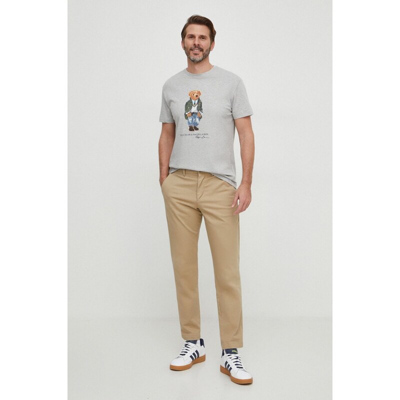 Polo Ralph Lauren t-shirt in cotone uomo colore grigio