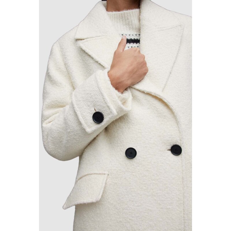 AllSaints cappotto in lana MABEL WINNIE colore bianco