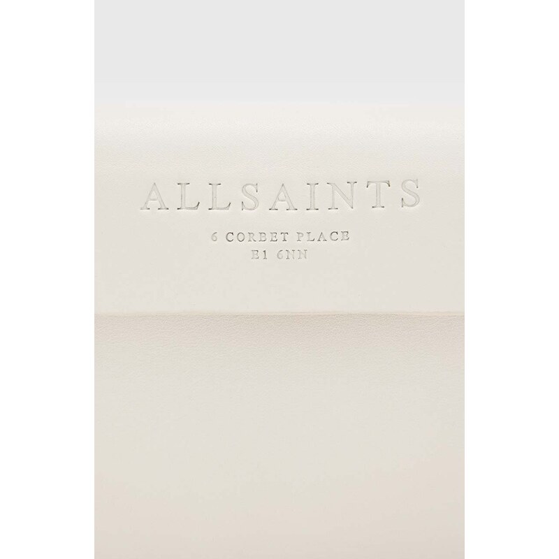 AllSaints borsa a mano in pelle ZOE colore bianco